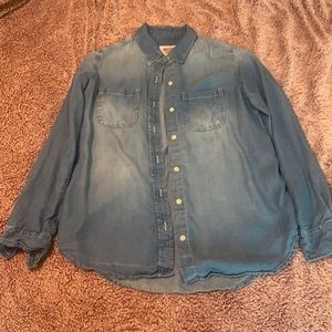 Medium blue wash button down